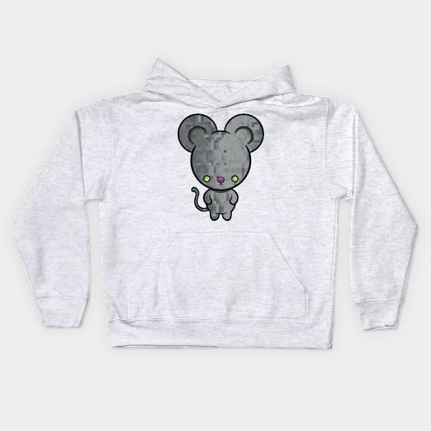 Pixel Mouse 3 Kids Hoodie by RD Doodles